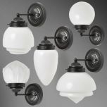 Art Déco Wandlamp @8 zwart